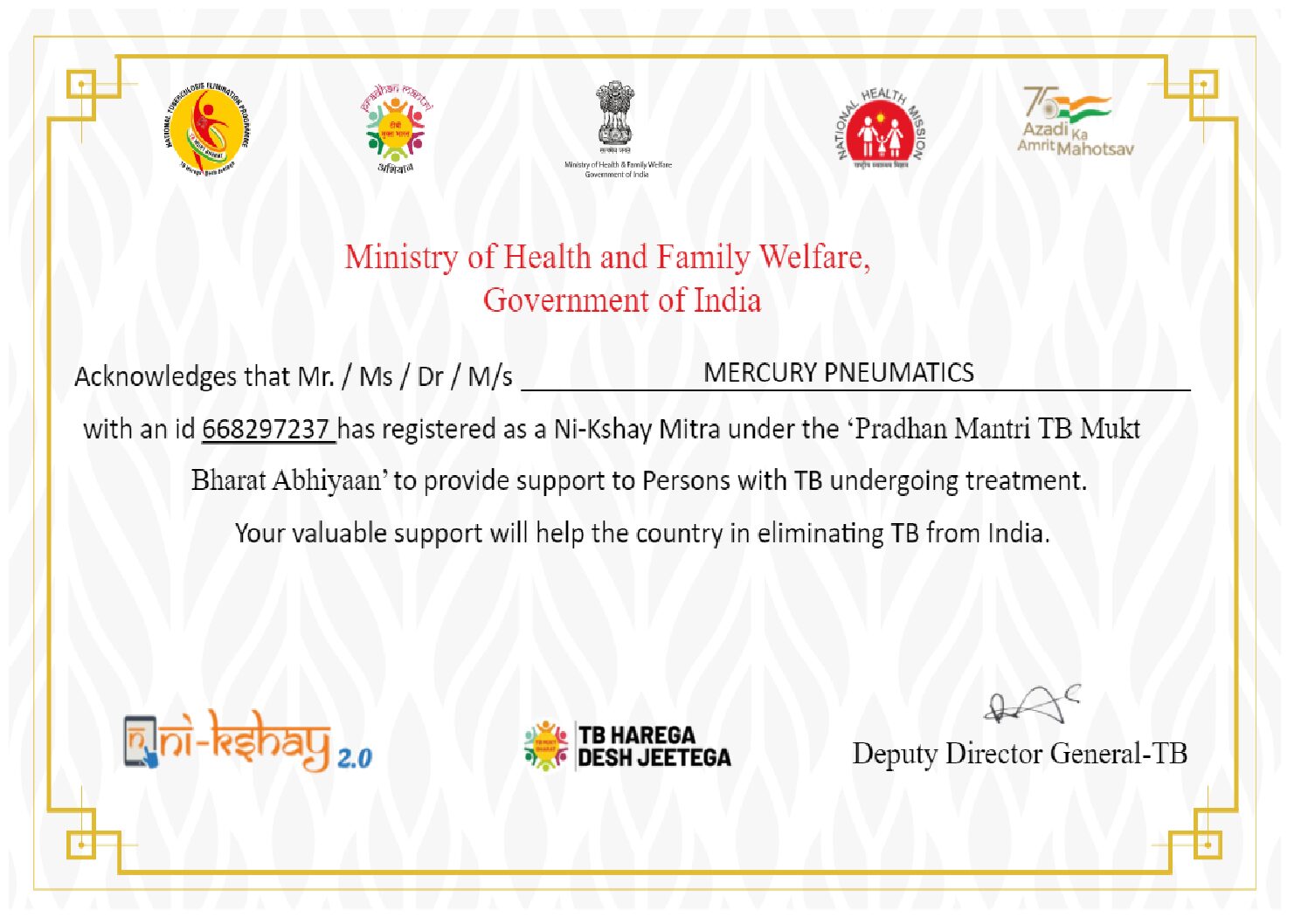 Gowalis Industrial Association of Vasai Takes a Pioneering Step in the Fight Against TB